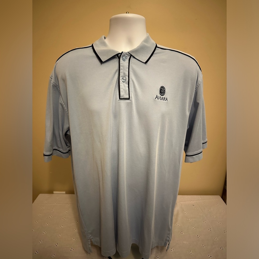 Aviara Golf Resort In San Diego Polo Men's Large Made In Peru By Tehama Blue